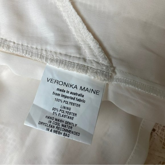 VERONIKA MAINE Cream Lace Sleeveless Top  &  Pencil Skirt Set - Picture 9 of 15